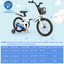 Bicicleta para Niños de 18 Pies con Ruedas de Entrenamiento Removibles - Blanca
