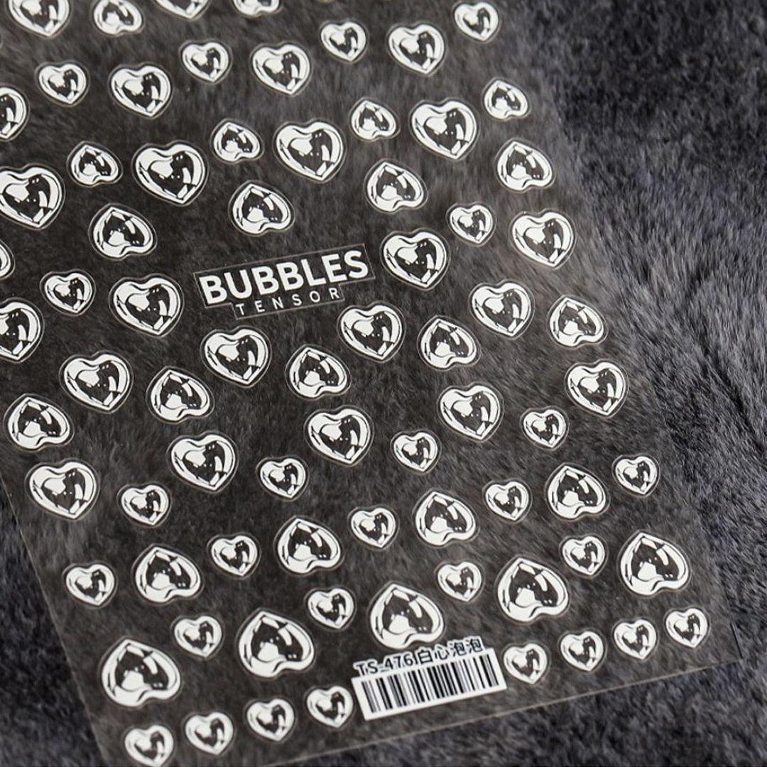 Pegatinas de Uñas Bubble Cute Corazones Negros y Rojos