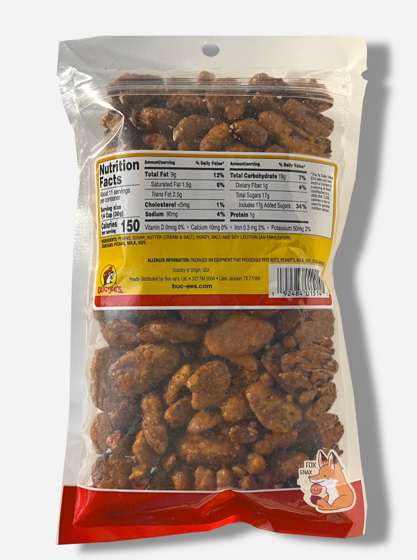 Buc-ee's Honey Toasted Pecans - Sweet Crunchy Snack