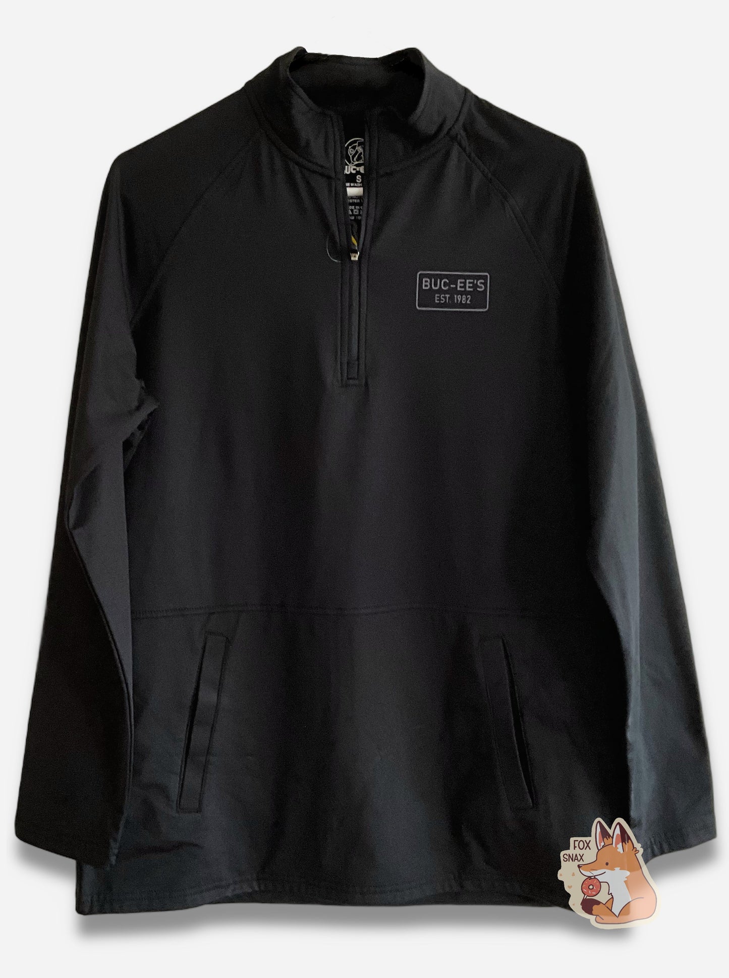 Pull-over noir à zip quart de Buc-ee's