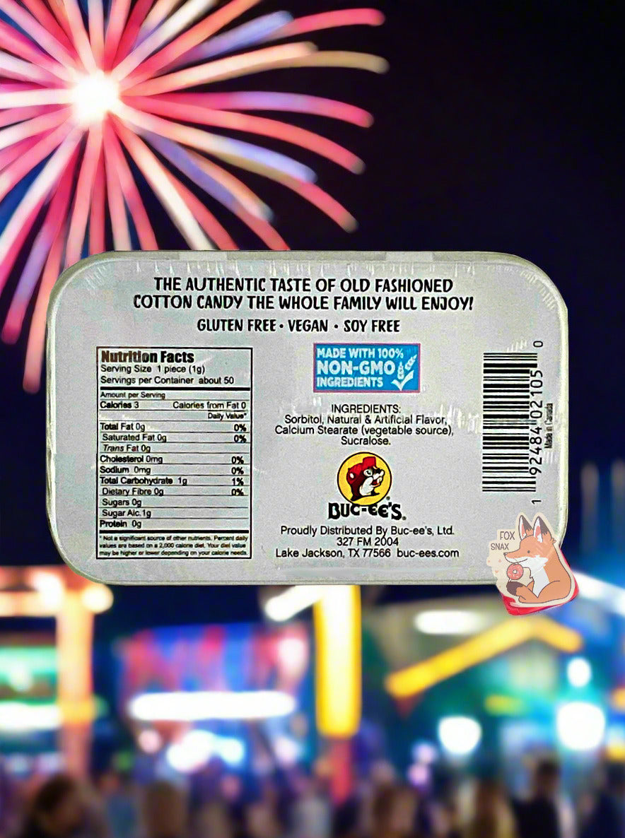 Buc-ee's Cotton Candy Mints - Sugar-Free Delight