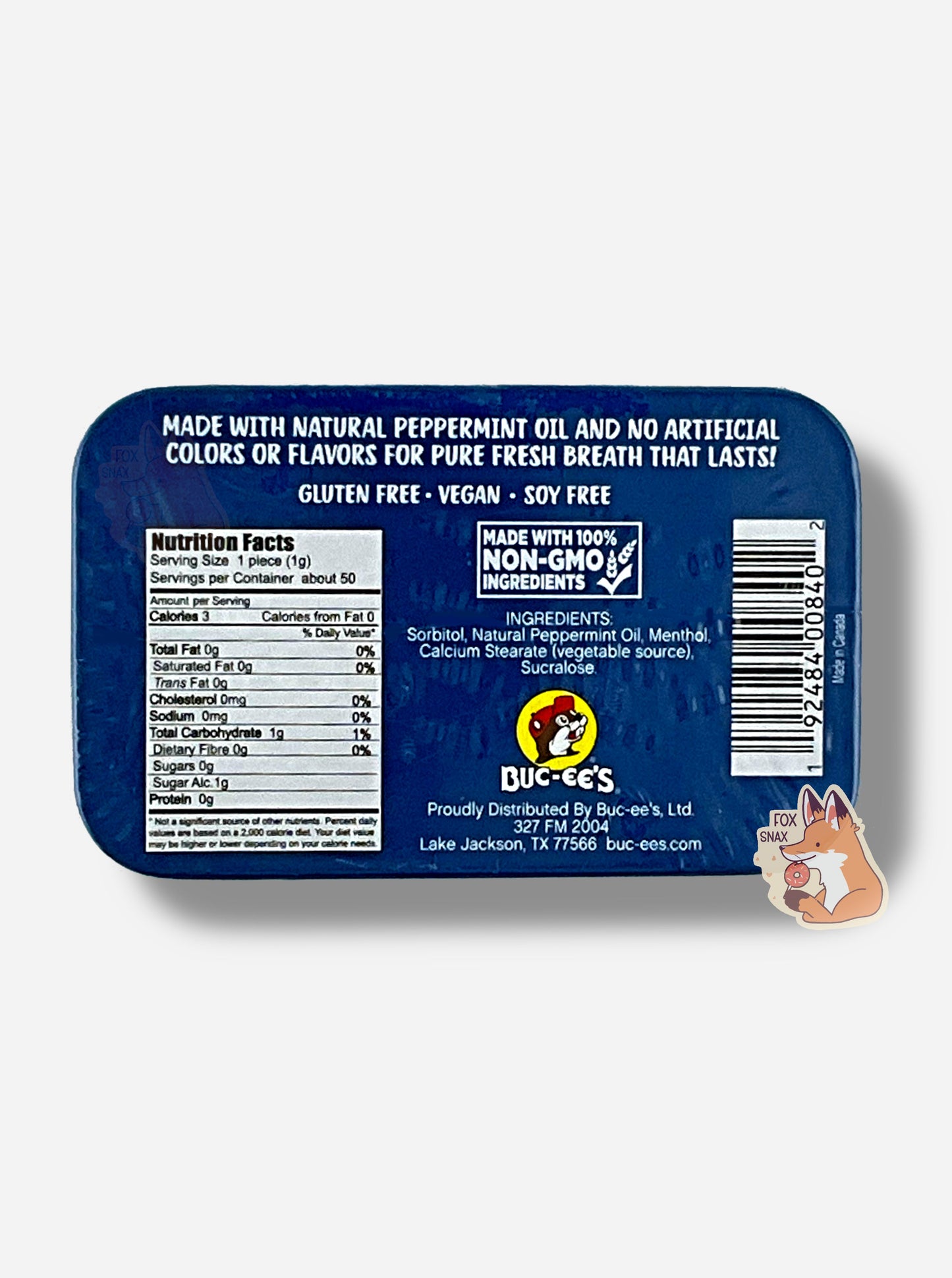 Mints à la menthe poivrée premium de Buc-ee's