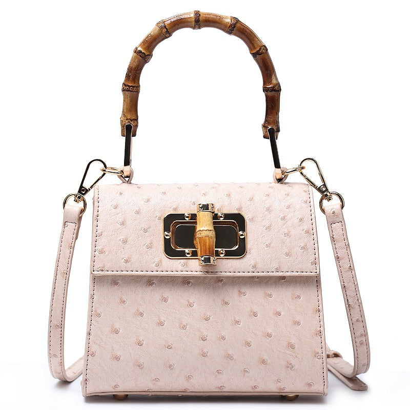 Bolso de Hombro con Hebilla de Patrón de Avestruz