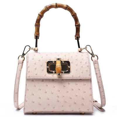 Ostrich Pattern Buckle Shoulder Bag