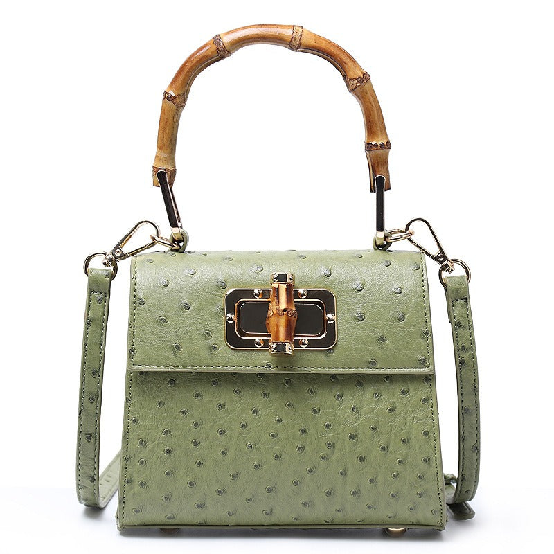 Bolso de Hombro con Hebilla de Patrón de Avestruz