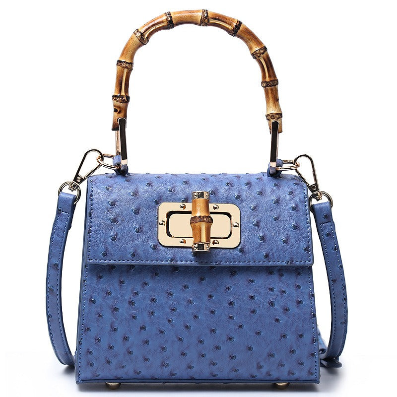 Bolso de Hombro con Hebilla de Patrón de Avestruz