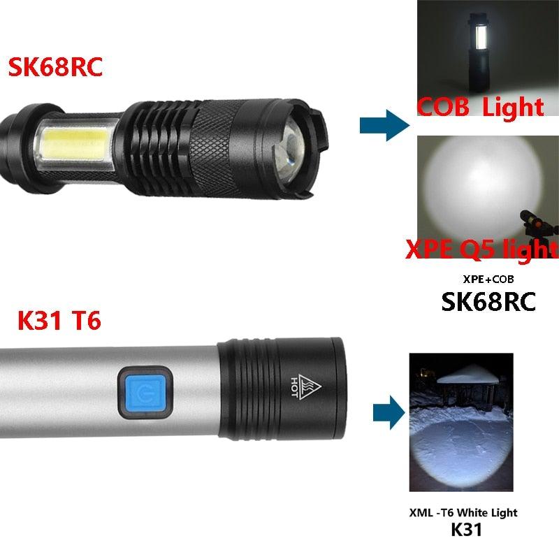 2000 Lumen Rechargeable LED Flashlight with Adjustable Focus - Waterproof Mini Torch for Outdoor Adventures - Korvel