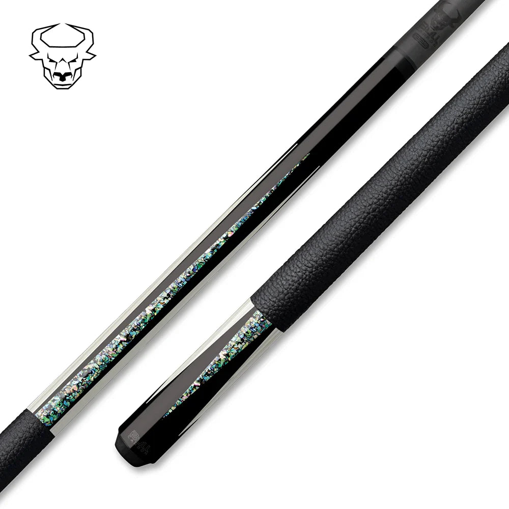 Premium Abalone Inlay Leather Wrapped Bull Carbon Cue Butt