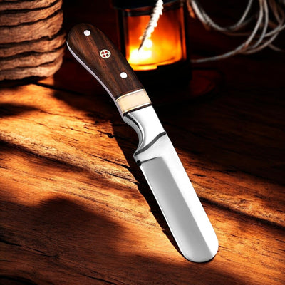 Premium Custom Bull Cutter Knife – 7" D2 Steel with Leather Sheath - Korvel