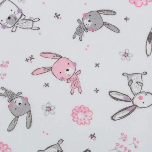 Tissu Digital Cuddle Blush Bunny Hop - 58" - 60" par yard