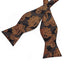 Elegant Gold and Black Pattern Silk Bowtie Set for Men