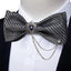 Elegant Gold and Black Pattern Silk Bowtie Set for Men