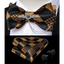 Elegant Gold and Black Pattern Silk Bowtie Set for Men