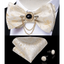 Elegant Gold and Black Pattern Silk Bowtie Set for Men