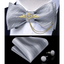 Elegant Gold and Black Pattern Silk Bowtie Set for Men
