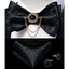 Elegant Gold and Black Pattern Silk Bowtie Set for Men