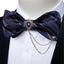 Elegant Gold and Black Pattern Silk Bowtie Set for Men