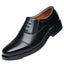Business formal men's three pointed captain standard leather shoes, security black casual shoes - Korvel