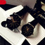 Montre Quartz de Luxe pour Couples avec Rhinestones - Montre en Cuir Élégante