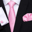 Luxury Men's Silk Necktie and Cufflinks Set with Handkerchief - Elegant Floral Design for Weddings and Casual Wear - Korvel