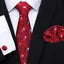 Luxury Men's Silk Necktie and Cufflinks Set with Handkerchief - Elegant Floral Design for Weddings and Casual Wear - Korvel