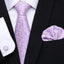 Luxury Men's Silk Necktie and Cufflinks Set with Handkerchief - Elegant Floral Design for Weddings and Casual Wear - Korvel