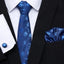 Luxury Men's Silk Necktie and Cufflinks Set with Handkerchief - Elegant Floral Design for Weddings and Casual Wear - Korvel