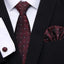Luxury Men's Silk Necktie and Cufflinks Set with Handkerchief - Elegant Floral Design for Weddings and Casual Wear - Korvel