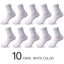 Calcetines de Crew de Algodón Blanco Premium - 10 Pares para Hombres