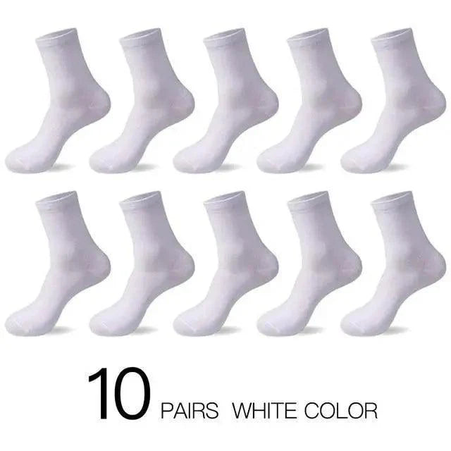 Calcetines de Crew de Algodón Blanco Premium - 10 Pares para Hombres