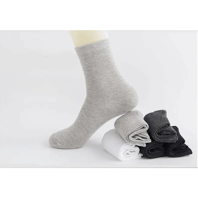 Calcetines de Crew de Algodón Blanco Premium - 10 Pares para Hombres