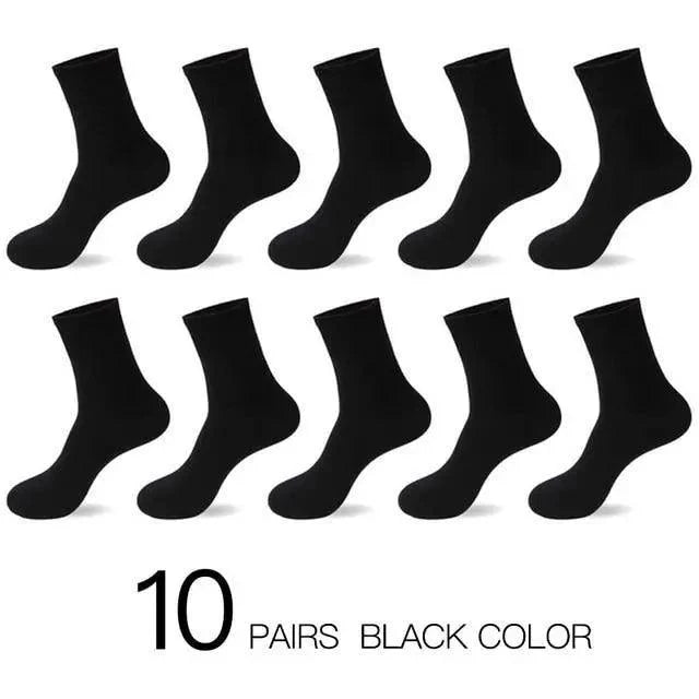 Calcetines de Crew de Algodón Blanco Premium - 10 Pares para Hombres