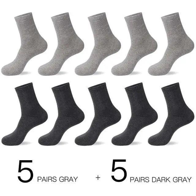 Calcetines de Crew de Algodón Blanco Premium - 10 Pares para Hombres