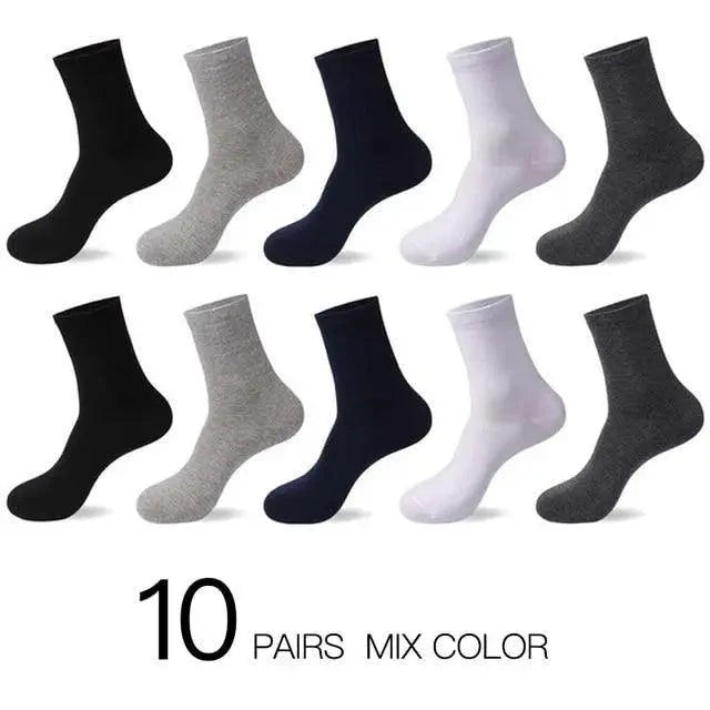 Calcetines de Crew de Algodón Blanco Premium - 10 Pares para Hombres