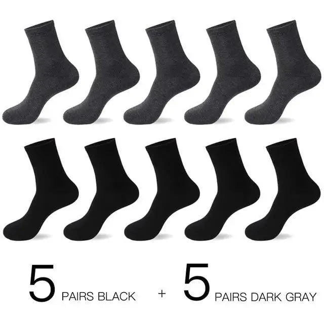 Calcetines de Crew de Algodón Blanco Premium - 10 Pares para Hombres