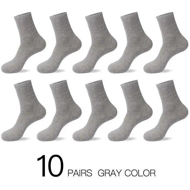 Calcetines de Crew de Algodón Blanco Premium - 10 Pares para Hombres
