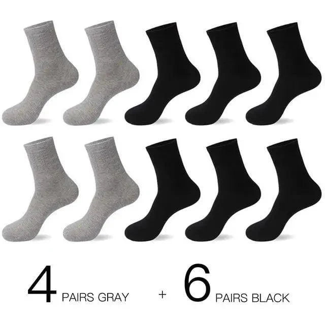 Calcetines de Crew de Algodón Blanco Premium - 10 Pares para Hombres