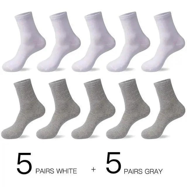 Calcetines de Crew de Algodón Blanco Premium - 10 Pares para Hombres