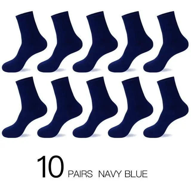 Calcetines de Crew de Algodón Blanco Premium - 10 Pares para Hombres