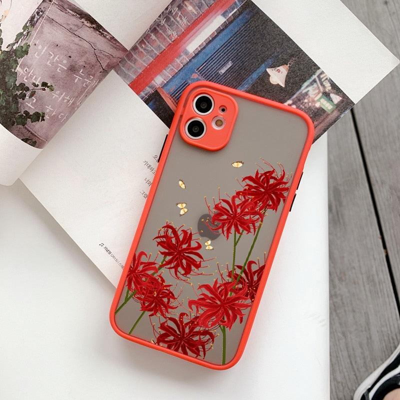 Butterfly Lavender Flower Phone Case for iPhone 13 Mini & 14 Pro Max