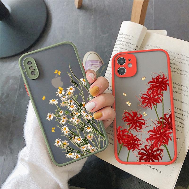 Butterfly Lavender Flower Phone Case for iPhone 13 Mini & 14 Pro Max