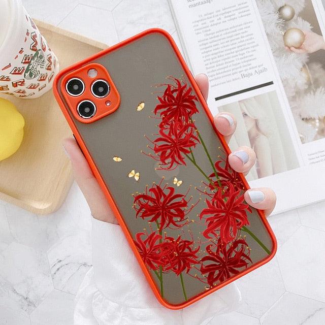 Butterfly Lavender Flower Phone Case for iPhone 13 Mini & 14 Pro Max