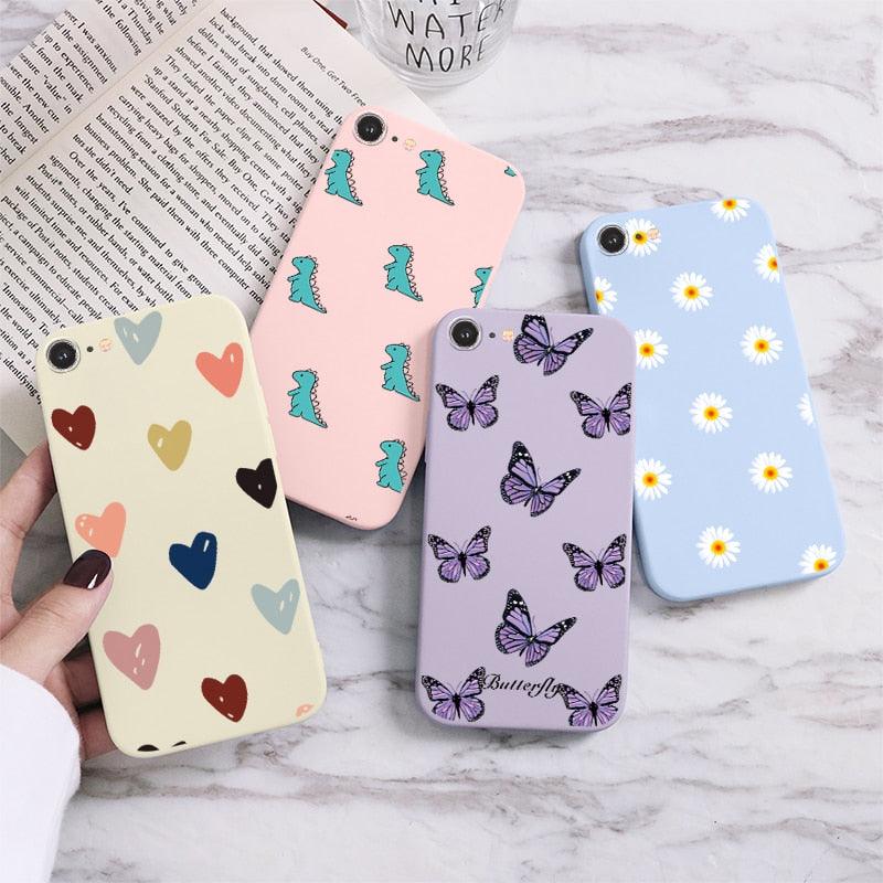 Coque de téléphone mobile tendance avec motif papillon pour iPhone 7/8/SE