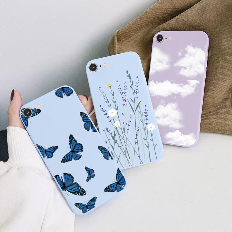 Coque de téléphone mobile tendance avec motif papillon pour iPhone 7/8/SE