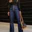 Button Fly High Waist Flare Jeans - Korvel