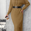 Button knit sweater dress fashionable temperament commuting women's sweater women - Korvel