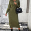 Button knit sweater dress fashionable temperament commuting women's sweater women - Korvel