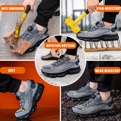 Button on/off no tie wear-resistant shoes anti smashing and anti piercing breathable and safe shoes for summer - Korvel