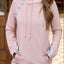 Button printed hooded women's hoodie - Korvel