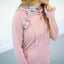 Button printed hooded women's hoodie - Korvel